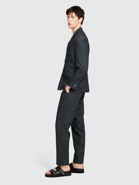 Sisley   Keten Karışımlı Slim Confort Fit Pantolon Erkek Siyah Mix Pantolon - 324P434XSF04A ürün görseli 1