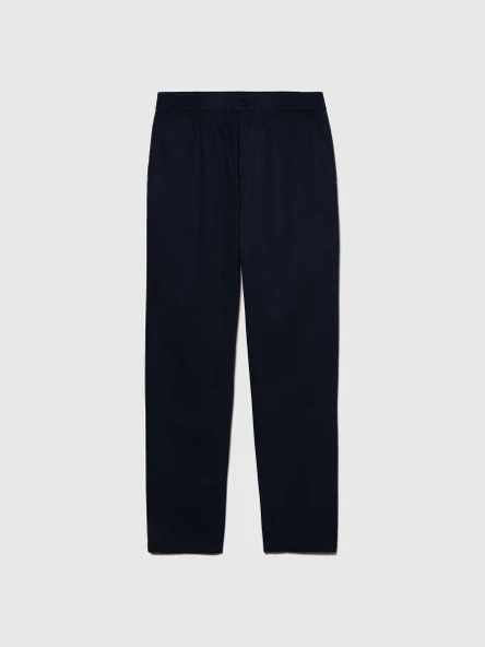 Sisley   %100 Pamuk Beli Büzgülü Slim Confort Fit Pantolon Erkek Lacivert Pantolon - 324P4IUKSF046 ürün görseli 1