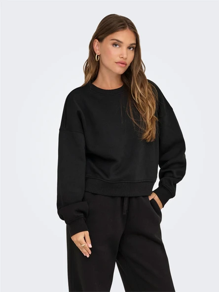Only   ONLBEST LIFE L/S CREW NECK SWT NOOS Kadın Black Sweatshirt - 15338727 ürün görseli 1
