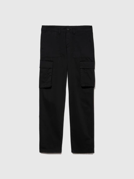 Sisley   Rahat Kalıp Yarı Parlak Kargo Pantolon Erkek Siyah T-Shirt - 323A47U4SF03W ürün görseli 1