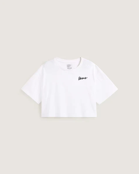 Vans   Classic Script Kadın Beyaz T-Shirt - VN000QDF - Resim 6