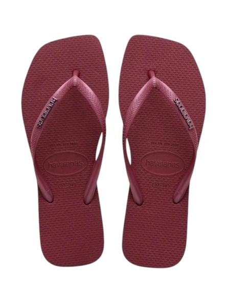 SQUARE LOGO METALLIC Kadın Bordo Terlik - 4148257 ürün görseli 1