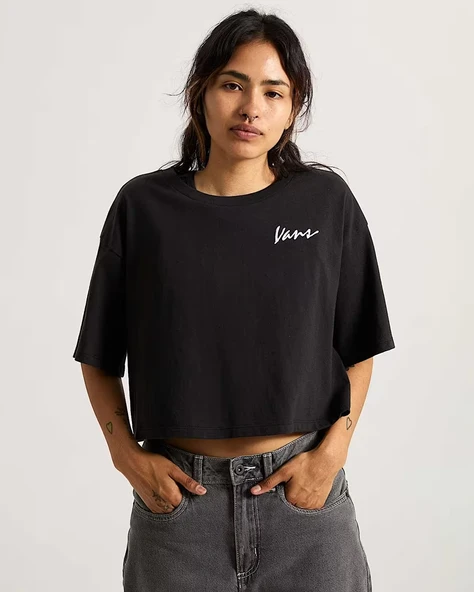 Vans   Classic Script Kadın Siyah T-Shirt - VN000QDF ürün görseli 1
