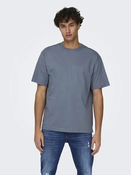 Only & Sons   ONSFRED LIFE RLX SS TEE NOOS Erkek Mavi T-Shirt - 22022532 ürün görseli 1