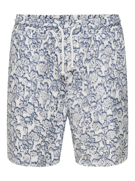 Only & Sons   ONSTEL DASH LIFE REG AOP SHORTS Erkek Beyaz Şort - 22032734 ürün görseli 1