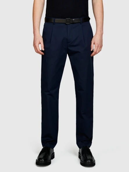 Sisley   %100 Pamuk Önü Pileli Dar Paça Pantolon Erkek Lacivert Pantolon - 324P4FBHSF03U ürün görseli 1