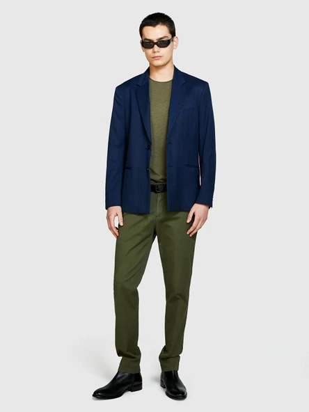Sisley   Pamuk Karışımlı Dar Kesim Chino Pantolon Erkek Yeşil Pantolon - 325P4AIHSF021 ürün görseli 1