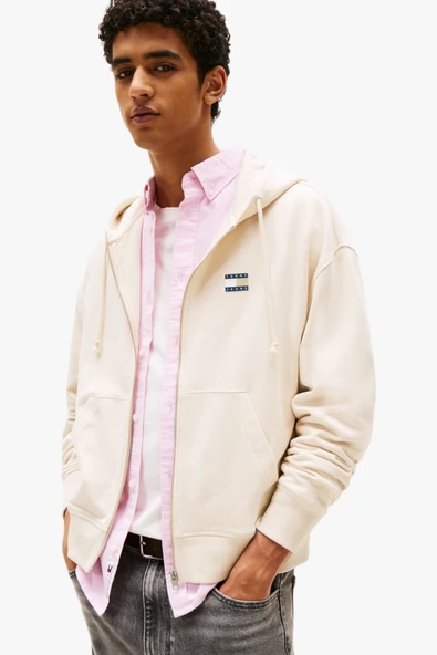 Tommy Hilfiger   TJM CRP NEW CLASSICS ZIP THR Erkek Bej Sweatshirt - DM0DM21626 ürün görseli 1
