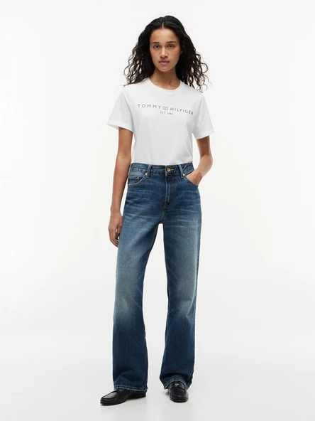REG CORP LOGO C-NK SS Kadın Beyaz T-Shirt - WW0WW40276 ürün görseli 1