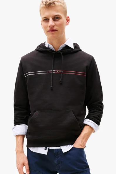 Tommy Hilfiger   TJM REG ENTRY GRAPHIC HOODIE EXT Erkek Siyah Sweatshirt - DM0DM20847 ürün görseli 1