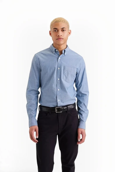 Dockers   T3 OXFORD SLIM OAK TREE OXFORD DELFT PAT Erkek Yeşil Gömlek - A8816 ürün görseli 1