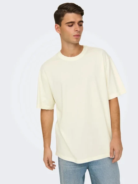 Only & Sons   ONSDISTRESS RLX SS TEE Erkek Beyaz T-Shirt - OS22030505 ürün görseli 1