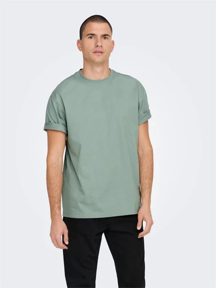 Only & Sons   ONSFRED LIFE RLX SS TEE NOOS Erkek Gri T-Shirt - 22022532 ürün görseli 1