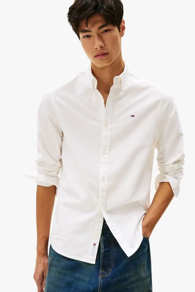 Tommy Hilfiger   TJM REG OXFORD SHIRT EXT Erkek Beyaz Gömlek - DM0DM21298 ürün görseli 1