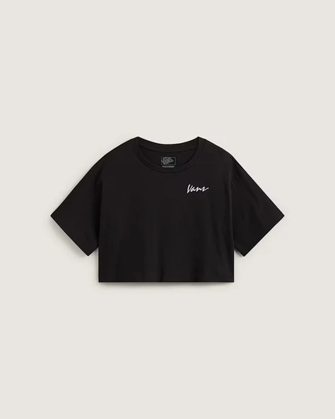 Vans   Classic Script Kadın Siyah T-Shirt - VN000QDF - Resim 6