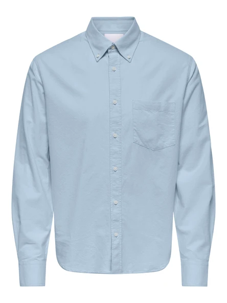 Only & Sons   ONSGATON REG LS SHIRT 0360 FRML Erkek Mavi Gömlek - 22034511 ürün görseli 1