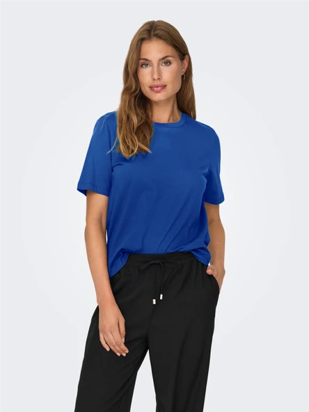 Only   ONLONLY S/S TEE JRS NOOS Kadın Mavi T-Shirt - 15270390 ürün görseli 1