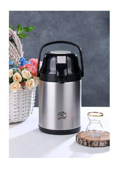 Cooker Termos Çelik 2.5Lt Pompalı Çift Katlı CKR2007 ürün görseli 1
