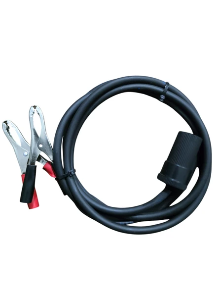 Aküden Bağlantılı Araç Çakmaklık Uzatma Kablosu Akü Maşalı 12-24 V/16A 2 X1,5mm TTR Bakır 2Mt-Siyah ürün görseli 1