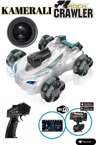 Oyuncak 2.4 GHz Full Fonksiyon Uzaktan Kumandalı HD Kameralı WIFI Telefona Bağlanabilir 4x4 Akrobat Araba ürün görseli 1