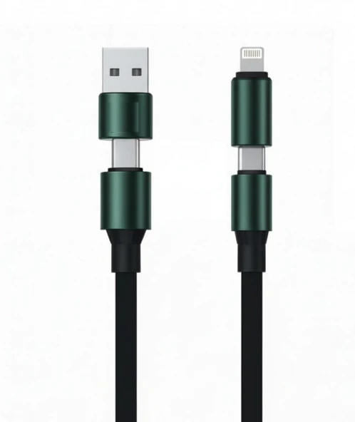 240W Ultra Süper Hızlı 4 In 1 Çoklu Şarj Kablosu & Data Kablo USB To Type-C / Type-C / To Lightning ürün görseli 1