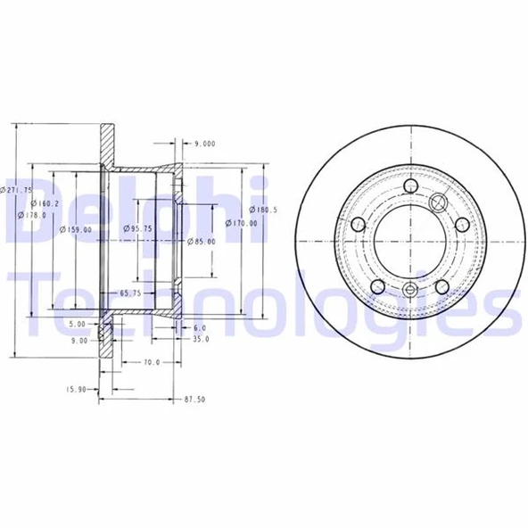 Fren Dıskı Arka Mercedes Sprınter B901>B904 . Vw Lt 28-35-46 Tek Teker A9024230312-2D0615601A ürün görseli 1