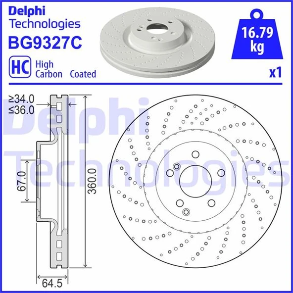 Fren Dıskı On Mercedes Amg W204 W205 W212 W221 A0004212012 ürün görseli 1