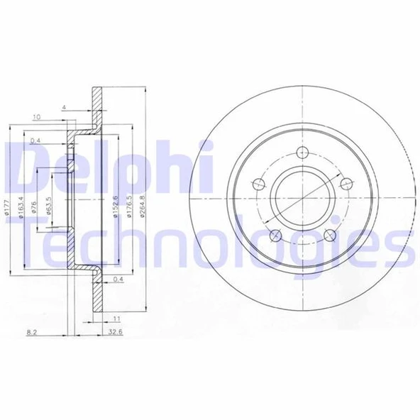 Arka Fren Dısk Aynası Focus Iı 04> C Max 07> 1.6Tı 16V 1.6Tdcı 1.8 Mazda Iıı 03> Olcu 265 11 5 Bıj On 9M512A315BA-9M512A315BB-3M512A315AB ürün görseli 1
