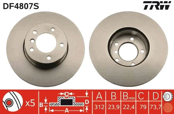 Fren Dıskı On Bmw F20 F21 F22 F23 E90 E91 E92 E93 F30 F31 F34 F35 F32 F33 F36 E84 34118848417 ürün görseli 1