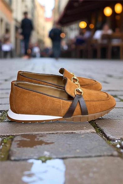 Taba Hakiki Deri Süet Toka Detay Comfort Taban Spor Loafer ürün görseli 1