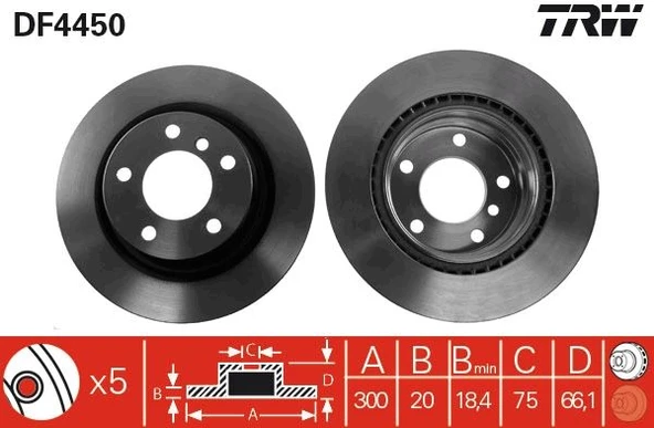 Fren Dıskı Arka Bmw F20 F21 F22 F23 E90 E91 E92 E93 F30 F31 F32 E81 E87 34216792227 ürün görseli 1