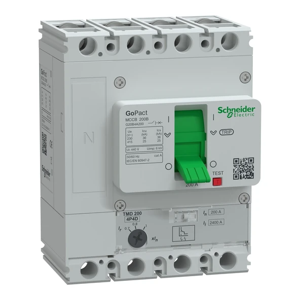 Schneider Electric G20B4A200 4x200A 25kA TMŞ 140-200A Ayarlı GoPact ürün görseli 1