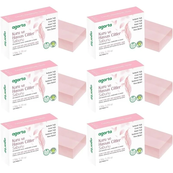 Agarta El Yapımı Doğal Sabun 150GR Kuru ve Hassas Ciltler (6 Lı Set) ürün görseli 1