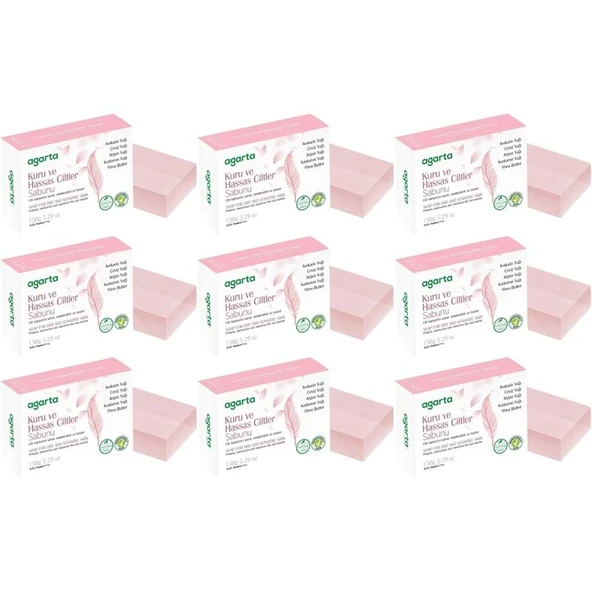 Agarta El Yapımı Doğal Sabun 150GR Kuru ve Hassas Ciltler (9 Lu Set) ürün görseli 1