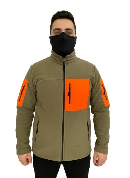 HAKİ TURUNCU SOFT SHELL TAKTİK POLAR MONT AVCI 7 CEP ürün görseli 1