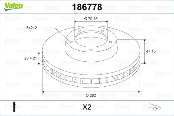 Ön Fren Diski Hava Kanallı Honda Cr-V 2.0L B20 96-01 / Hr-V 1.6L D16w1 99-07 / Prelude 2.0L F20a4 92-96 2.2L H22a4 97-01 282 Çap X 5 Bijon - Takım Disk Fiyatıdır 45251SP0000-45251S2HN00-45251SZ3E00 ürün görseli 1