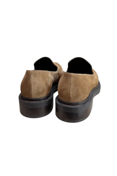 Kahve Hakiki Deri Süet Loafer - Resim 4