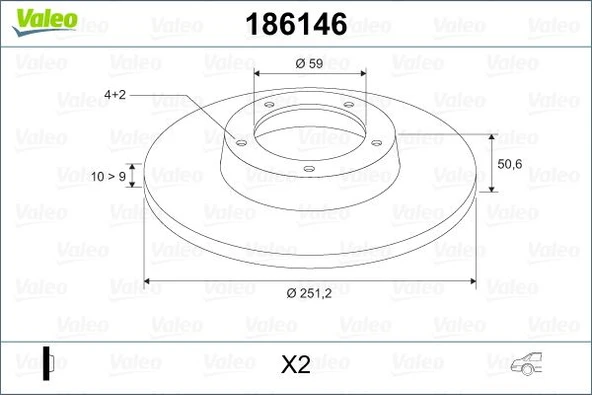 Arka Fren Dıskı Fıat Bravo Iı 07> Stılo 01> Lınea 07> Alfa Romeo Mıto 08> Lancıa Delta Iı 08> 251.5X10x4dl 46758715-60801755-82433859-82434070 ürün görseli 1