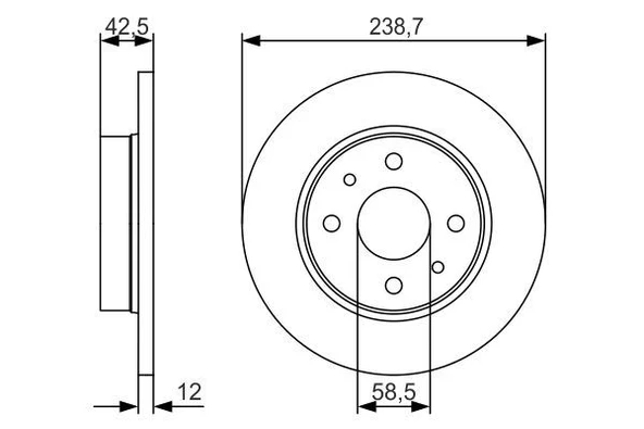 Fren Diski Ön Lada Samara 86>99 Vega 95>05 238.7X52.8X12 21083501070 ürün görseli 1