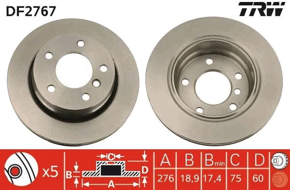 Fren Dıskı Arka Havalı Bmw E36 E46 34216864903 ürün görseli 1