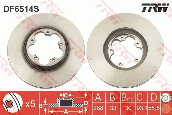 On Fren Dıskı Aynası Transıt Custom V362-V363 12> Arka Tek Teker Cap 288 33 BK211125B1D-BK211125BD-2110010 ürün görseli 1
