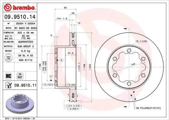 Fren Dıskı Arka Mercedes Sprınter B906 B907 . Vw Crafter 30-35-50 Cıft Teker A9064230112-2E0615601 ürün görseli 1
