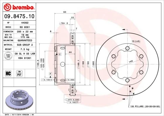 Fren Dıskı Arka Mercedes Sprınter B901>B904 . Vw Lt 28-35-46 Cıft Teker A9044230312-2D0615601B ürün görseli 1