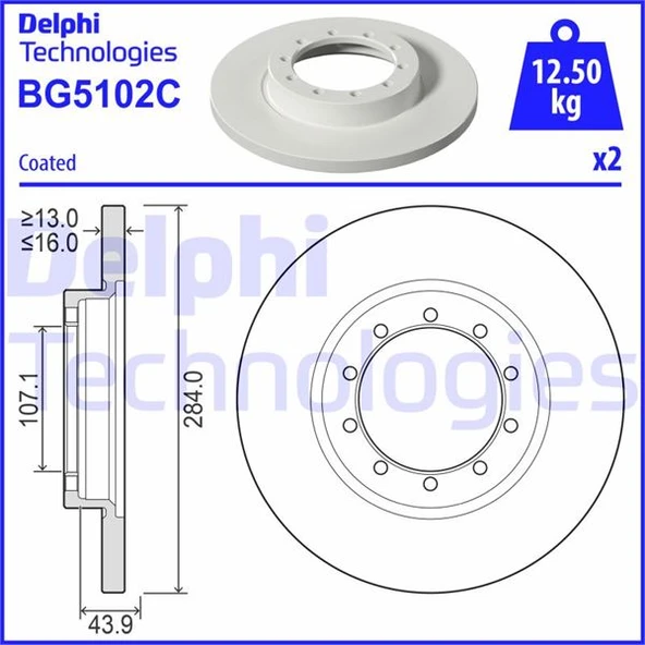 Fren Diski Arka Ford Transit 06> 3.2 Tdci Çift Teker 8C1V 2A315 AA-1488311 ürün görseli 1
