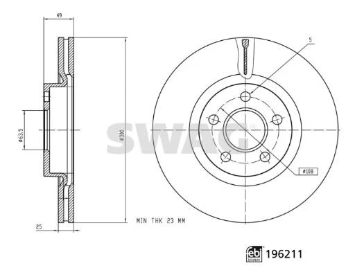 Fren Diski Ön Connect 18> Dış Çap: 300 Mm KV6C1125DC-2279488-KV6C1125CB ürün görseli 1