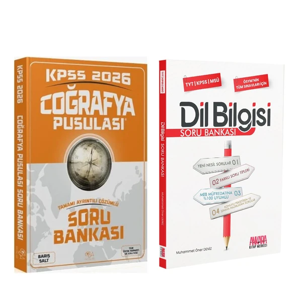 CBA Akademi 2026 KPSS Coğrafyanın Pusulası ve AKM Dil Bilgisi Soru Bankası Seti 2 Kitap ürün görseli 1