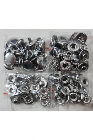 50 adet 15mm Paslanmaz Alfa Çıtçıt (50 Takımdır) Gümüş (Nikel) ürün görseli 1