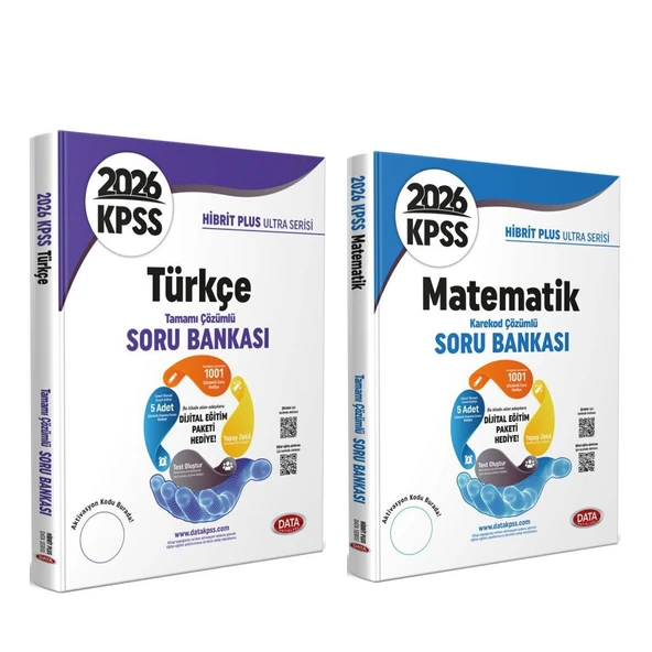 Data Yayınları 2026 KPSS Matematik ve Türkçe Soru Bankası Seti 2 Kitap ürün görseli 1