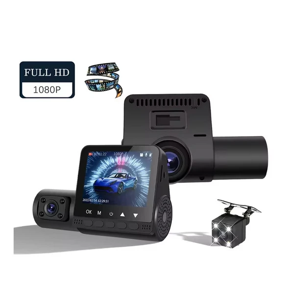 Çift Lensli Araç Kamerası glr-0076 Park Monitörü Gece Görüş DVR 1080 HD ürün görseli 1
