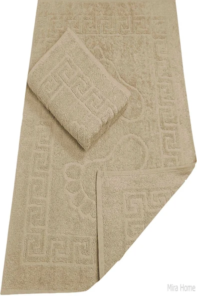 2 Li Banyo Ayak Havlusu %100 Pamuk 50X70 Cm Menesch Kahve ürün görseli 1